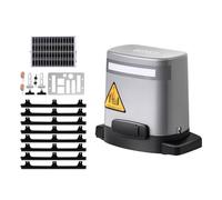 VEVOR Abridor de Puerta Corrediza con Energía Solar 280 W para Puertas de hasta 20 m Carga de 816 kg con Riel de Engranajes, Sensor Infrarrojo, Control Remoto, Sistema de Apertura de Portones
