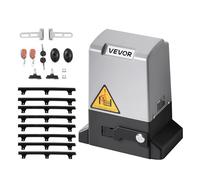 VEVOR Abridor de Puerta Corrediza Eléctrico 400 W para Puertas de hasta 25 m Carga de 1000 kg con Cremallera de Nailon, Sensor Infrarrojo, 2 Controles Remotos, Sistema de Apertura de Portones 10 m/min