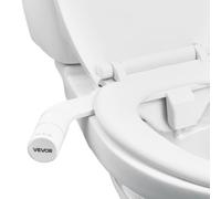 VEVOR Accesorio de Bidé a Inodoro no Eléctrico con Boquilla Doble Extensible y Presión de Agua Fría Ajustable, Entrada Acero Inoxidable, para Glúteos y Lavado Íntimo, Blanco, 431 x 197 x 87 mm