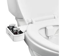 VEVOR Accesorio de Bidé, Asiento de Inodoro Ultrafino con 2 Boquillas Retráctiles y Presión de Agua Ajustable, Rociador de Agua Fría no Eléctrico a Lavado Frontal y Trasero, 390 x 184 x 100 mm