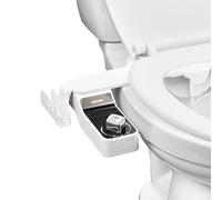 VEVOR Accesorio de Inodoro con Bidé, Ultrafino, con Asiento de Inodoro, 2 Boquillas Retráctiles y Presión de Agua Ajustable, Rociador de Agua Fría no Eléctrico para Lavado Frontal y Trasero, Blanco