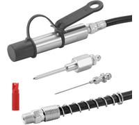 VEVOR Acoplador de Pistola de Engrase Alta Presión 10.000 PSI Bloqueo de 3 Mordazas Punta de Pistola de Engrase de Liberación Rápida con Manguera, Limpiador, Agujas de Limpieza/Extensión 1/8" NPT