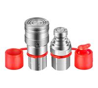 VEVOR Acopladores Hidráulicos de Cara Plana Cuerpo de 1/2" Rosca con NPT de 1/2" Juego de Acoplamiento Hidráulico, Conexiones Hidráulicas de 4061 PSI, Acoplador Hidráulico, con Accesorios Completos