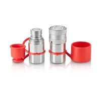 VEVOR Acopladores hidráulicos de cara plana de 1/2", Acopladores hidráulicos de conexión rápida para minicargador NPT de 1/2" con 2 tapas antipolvo (ISO16028)