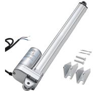 VEVOR Actuador Lineal de 12 V, 304,8 mm, IP65, Resistente al Agua, 3000 N, 5 mm/s de Movimiento con Soporte de Montaje para Seguidores Solares, Maquinaria Industrial y Abridores de Puertas, Plata