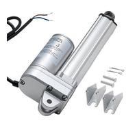 VEVOR Actuador Lineal de 12 V, Motor Lineal Impermeable IP65 de 101,6 mm, 3000 N, 5 mm/s, con Soportes de Montaje para Seguidores Solares, Maquinaria Industrial y Abridores de Puertas, Plata