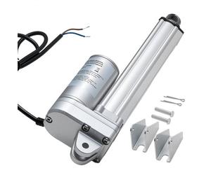 VEVOR Actuador Lineal de 12 V, Motor Lineal Impermeable IP65 de 152,4 mm, 3000 N, 5 mm/s, con Soportes de Montaje para Seguidores Solares, Maquinaria Industrial y Abridores de Puertas, Plata