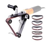 VEVOR Adaptador de Lijadora de Banda para Amoladora Angular Accesorio de Lijado de Tubos Tuberías con Rosca Métrica M14 y 10 Correas de Lijado, para Lijadora de Banda para Eliminación de Óxido