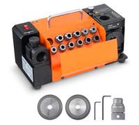 VEVOR Afilador de Brocas 285x135x160mm Afilador de Fresas Ángulo de Descarga de Labios de 3-13 mm Ángulo de Punta Ajustable 95°-135° Afilador de Brocas Portátil con 11 Pinzas, Muela Abrasiva CBN y SDC