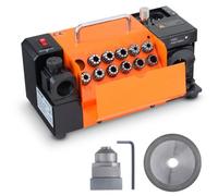 VEVOR Afilador de Brocas MR-13A Afilador de Fresas 3-13 mm Ángulo de Punta Ajustable de 95° a 135° Afilador Portátil 120 W 4500 rpm con 11 Abrazaderas, Muela CBN y SDC, 285x135x160 mm