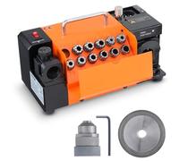 VEVOR Afilador de Brocas MR-13A Afilador de Fresas 3-13 mm Ángulo de Punta Ajustable de 95° a 135° Afilador Portátil 120 W 4500 rpm con 11 Abrazaderas, Muela CBN y SDC, 285x135x160 mm