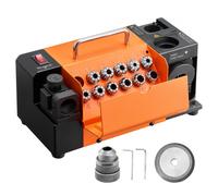 VEVOR Afilador de Brocas MR-13D de 3 a 13 mm, con Ángulo de Alivio de Labio Ajustable, Labio de Corte Frontal y Ángulo de Punta 95° a 135°, 4600 RPM, 11 Pinzas y Muela de CBN, 290 x 140 x 160 mm