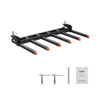 VEVOR Agarrador de Horquilla para Escombros 1475 mm Capacidad de 2000 kg Agarrador de Servicio Pesado en Horquillas para Paletas para Limpiar Escombros de Extremidades Caídas, Desechos de Jardín