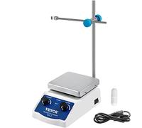 VEVOR Agitador Magnético, 100-2000 RPM Mezclador Magnético, SH-2 con Placa Calentadora, Velocidad y Temperatura Ajustable, para Laboratorio, Barra Agitadora y Soporte Incluidos