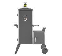 VEVOR Ahumador de Carbón de Acero Resistente, con Caja de Fuego Lateral, para Exteriores con 6 Rejillas Ajustables, Termómetro y Ventilación para Cocinar en Fiestas en el Patio o Jardín, Negro