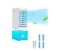 VEVOR Aire Acondicionado Portátil 9 L 550 CFM, con Temporizador de 12 h y Control Remoto, 3 Velocidades, 2 Hieleras, Silencioso y Portátil, para Uso en Interiores y Exteriores, 260 x 220 x 610 mm