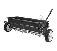 VEVOR Aireador de Césped con Esparcidor, Ancho de Esparcimiento de 81 cm, Carro Esparcidor con Púas Escarificadoras, Capacidad de Carga 45 kg, Remolcable para Tractores ATVs UTVs, para Jardín Césped