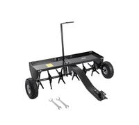 VEVOR Aireador de Césped Remolcable de 1275 x 980 x 885 mm con Enganche Universal, Púas de Hierro Dispuestas Alternativamente, Carga de 45,36 kg para Remolcar, Jardines, Céspedes y Granjas, Negro
