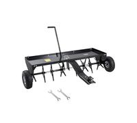 VEVOR Aireador de Césped Remolcable de 1500 x 980 x 885 mm con Enganche Universal, Púas de Hierro Dispuestas Alternativamente, Carga de 63,5 kg para Remolcar, Jardines, Céspedes y Granjas, Negro