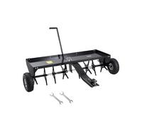VEVOR Aireador de Césped Remolcable de 1500 x 980 x 885 mm con Enganche Universal, Púas de Hierro Dispuestas Alternativamente, Carga de 63,5 kg para Remolcar, Jardines, Céspedes y Granjas, Negro