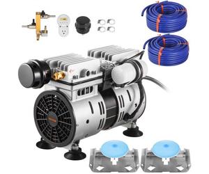 VEVOR Aireador de Estanque 550W Kit de Sistema de Aireación de Lago 5,2 CFM para Estanque de 3 Acres Compresor de Aire Tubo de 30,5 m Difusores de 25,4cm para Circulación de Oxígeno en Aguas Profundas