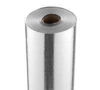 VEVOR Aislamiento Térmico Reflectante Doble 76,2x1,22 m Rollo de Aislamiento Térmico de Barrera Radiante de Tela Tejida de PE Espesor de 0,165 mm Papel de Aluminio para Ventana, Techo de RV