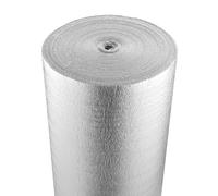 VEVOR Aislamiento Térmico Reflectante Doble 76,2x1,22 m Rollo de Aislamiento Térmico de Barrera Radiante de Tela Tejida de PE Espesor de 0,165 mm Papel de Aluminio para Ventana, Techo de RV