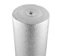 VEVOR Aislamiento Térmico Reflectante Doble Rollo de Aislamiento Barrera Radiante 7,6 x 0,6 m Núcleo de Espuma EPE Espesor de 3,2 mm Lámina de Aluminio Doble Cara para Ventana, Techo de RV