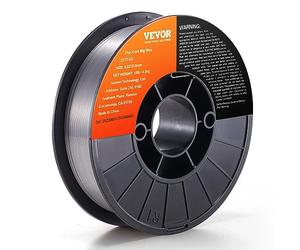VEVOR Alambre de Soldadura MIG 0,8mm E71T-GS Bobina de Alambre de Soldadura de Núcleo Fundente Acero Blando sin Gas 200mm Resistencia a Tracción 560 MPa Arco Estable de Baja Salpicadura para Soldadura