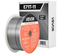 VEVOR Alambre de Soldadura MIG con Núcleo Fundente, E71T-11, 0,8 mm, 0,9 kg, de Acero Dulce sin Gas, con Bajas Salpicaduras para Soldadura por Arco en Cualquier Posición, para Uso en Exteriores