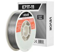 VEVOR Alambre de Soldadura MIG con Núcleo Fundente, E71T-11, 0,8 mm, 4,5 kg, de Acero Dulce sin Gas, con Bajas Salpicaduras para Soldadura por Arco en Cualquier Posición, para Exteriores, 1 Rollo