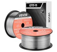 VEVOR Alambre de Soldadura MIG con Núcleo Fundente, E71T-11, 0,9 mm, 0,45 kg, Acero Dulce sin Gas, con Bajas Salpicaduras para Soldadura por Arco en Cualquier Posición, para Exteriores, 2 Rollos