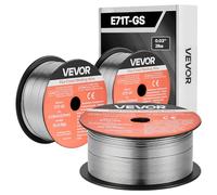 VEVOR Alambre de Soldadura MIG con Núcleo Fundente, E71T-GS, 0,8 mm, 0,9 kg, de Acero Dulce sin Gas, con Bajas Salpicaduras para Soldadura por Arco en Cualquier Posición, para Exteriores, 3 Rollos