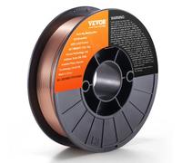 VEVOR Alambre de Soldadura MIG ER70S-6 5kg 0,9mm Bobina de Soldadura Sólida de Acero Blando 200 mm Resistencia a Tracción 490-670 MPa Uniones de Soldadura Sólida de Alimentación Suave para Soldadura