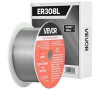 VEVOR Alambre de Soldadura MIG Sólido, ER308L, 0,8 mm, 0,9 kg, Acero Inoxidable, con Bajas Salpicaduras y Alta Capacidad de Alimentación, con Protección de Gas en Todas las Posiciones, ≥510 MPa