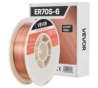 VEVOR Alambre de Soldadura MIG Sólido, ER70S-6, 0,9 mm, 4,5 kg, Acero Dulce, con Bajas Salpicaduras y Alto Contenido de Desoxidantes para Soldadura con Protección de Gas en Todas las Posiciones