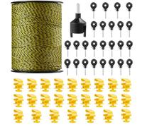 VEVOR Alambre para Cerca Eléctrica de Energía Solar, 500 m Alambre de Polietileno Portátil de 6 Hebras de Acero Inoxidable de 3,175 mm de Diámetro Línea de Cuerda para Cercas para Ganado, Caballos