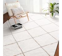 VEVOR Alfombra de Pelo Corto Rectangular, 3048 x 2438 mm, Acogedora, para Oficinas en Casa, Dormitorios y Salas de Estar Espaciosas, sin Pelusa y con Base Antideslizante de TPR, Color Blanco