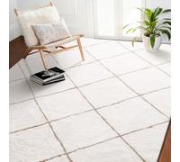 VEVOR Alfombra de Pelo Corto Rectangular, 3048 x 2438 mm, Acogedora, para Oficinas en Casa, Dormitorios y Salas de Estar Espaciosas, sin Pelusa y con Base Antideslizante de TPR, Color Blanco