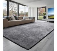 VEVOR Alfombra de Pelo Largo 3048 x 2438 mm, Mullida, de Triple Capa, para Salón, Dormitorio y Salón, Suave como Una Nube y sin Pelusa, Forma de Rectángulo, Color Gris, Altura del Pelo 35 mm