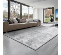 VEVOR Alfombra de Pelo Largo, Mullida y de Triple Capa, Forma Rectángulo, Ideal para Salón, Dormitorio e Invernadero, Suave y sin Pelusa, Antideslizante, Mezcla de Grises, 2743 x 1829 x 42 mm