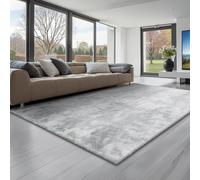VEVOR Alfombra de Pelo Largo, Mullida y de Triple Capa, Forma Rectángulo, Ideal para Salón, Dormitorio e Invernadero, Suave y sin Pelusa, Antideslizante, Mezcla de Grises, 2743 x 1829 x 42 mm