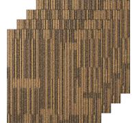 VEVOR Alfombra en Losetas Reutilizables, Cuadrados de Alfombra con Acolchado Adjunto, Losetas de Alfombra Acolchadas Suaves, Fácil de Instalar para Dormitorio, Sala de Estar, 12 Baldosas, Marrón Mixto