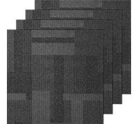 VEVOR Alfombra en Losetas Reutilizables, Cuadrados de Alfombra con Acolchado Adjunto, Losetas de Alfombra Acolchadas Suaves, Fácil de Instalar para Dormitorio, Sala de Estar, 24 Losetas, Gris Mixto