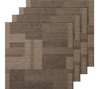 VEVOR Alfombra en Losetas Reutilizables, Cuadrados de Alfombra con Acolchado Adjunto, Losetas de Alfombra Acolchadas Suaves, Fácil de Instalar para Dormitorio, Sala de Estar, 24 Losetas, Marrón Mixto