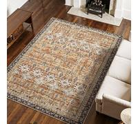 VEVOR Alfombra Suave de 2,3 x 2,9 m Alfombra de Área Pelo Corto Antideslizante Resistente al Desgarro Elegante Ideal para Dormitorio, Oficina, Sala de Estar, Habitación Infantil, Entrada, Marrón