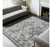 VEVOR Alfombra Suave de 2,4 x 3 m Alfombra de Área Pelo Corto Antideslizante Resistente al Desgarro Elegante Ideal para Dormitorio, Oficina, Sala de Estar, Habitación Infantil, Entrada, Gris