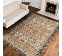 VEVOR Alfombra Suave de 2,4 x 3 m Alfombra de Área Pelo Corto Antideslizante Resistente al Desgarro Elegante Ideal para Dormitorio, Oficina, Sala de Estar, Habitación Infantil, Entrada, Marrón Verde