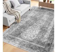 VEVOR Alfombra Suave de 1,8 x 2,7 m Alfombra de Área Pelo Corto Antideslizante Resistente al Desgarro Elegante Ideal para Dormitorio, Oficina, Sala de Estar, Habitación Infantil, Entrada, Gris