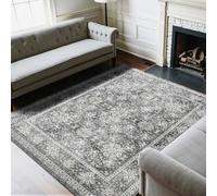 VEVOR Alfombra Suave de 2,4 x 3 m Alfombra de Área Pelo Corto Antideslizante Resistente al Desgarro Elegante Ideal para Dormitorio, Oficina, Sala de Estar, Habitación Infantil, Entrada, Gris